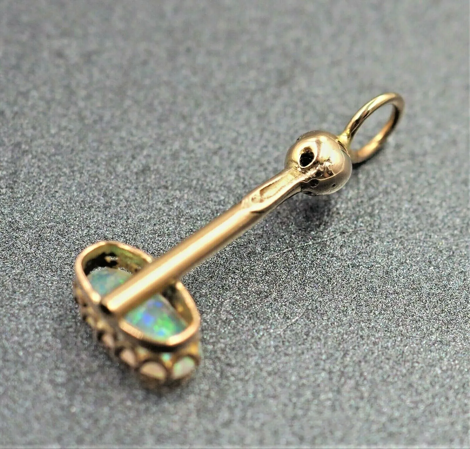 Woman's Handmade Semi Crystal Opal Pendant 18ct Yellow Gold Fine Jewellery
