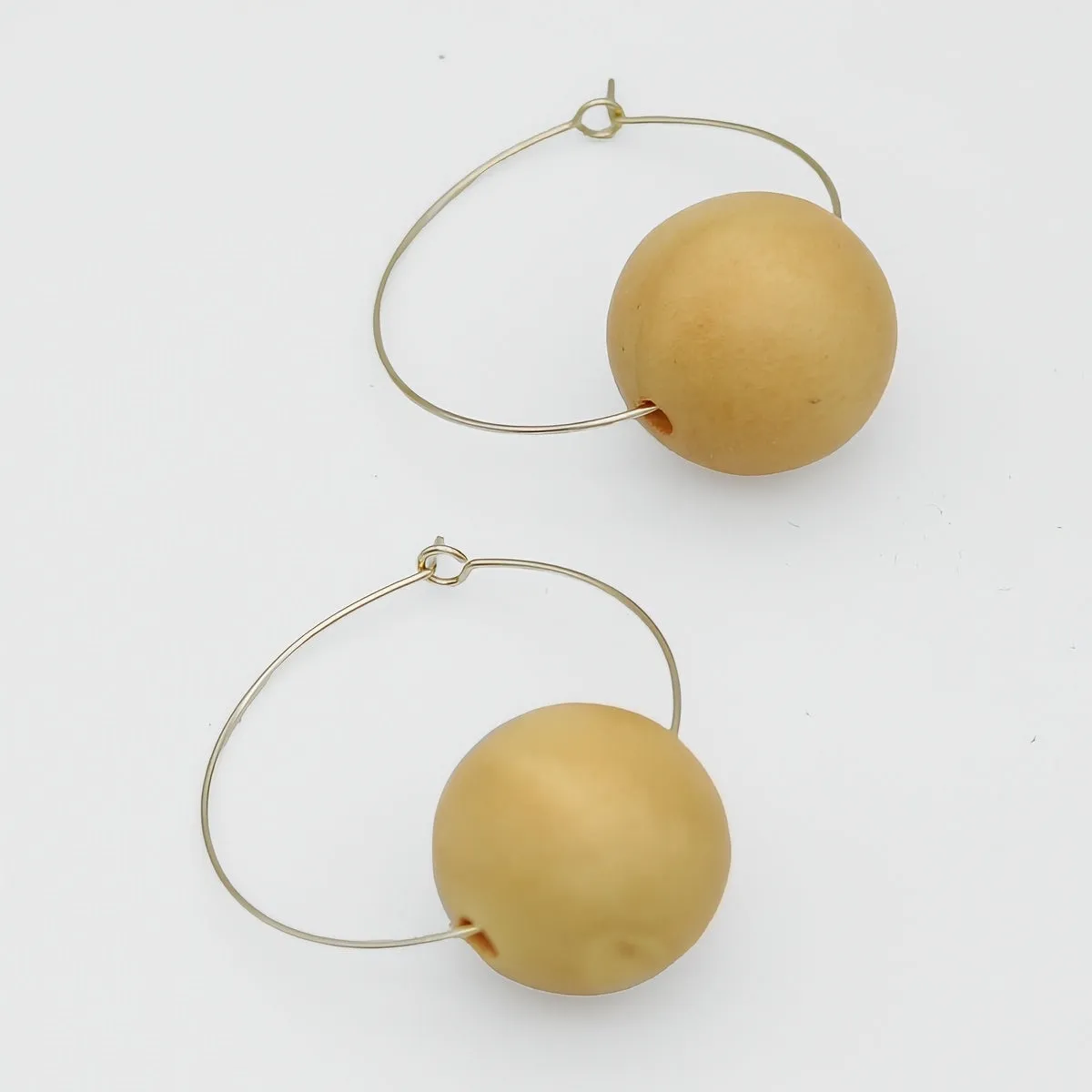 Yellow Ball Hoop Dangle Earring